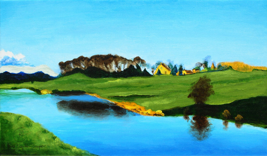 Discover The Serene Painting of River Aire - Rhia Janta-Cooper Fine Art