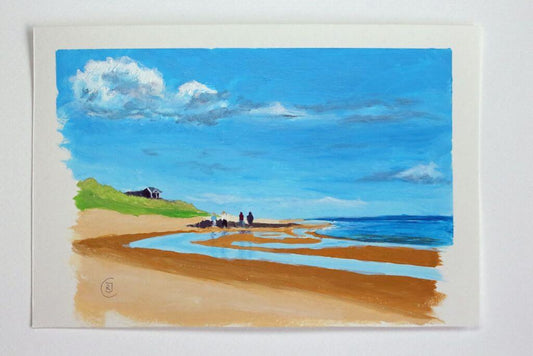 Embleton Beach 2, small original seascape - Rhia Janta - Cooper Fine Art