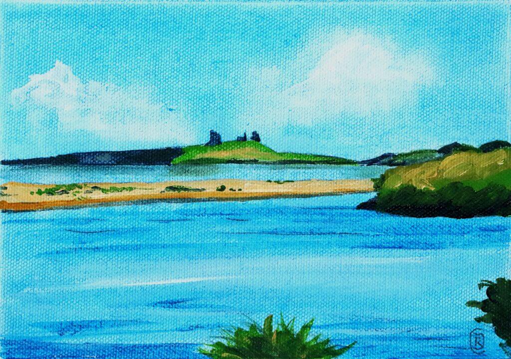 Embleton Beach and Dustanborough Castle - Rhia Janta - Cooper Fine Art