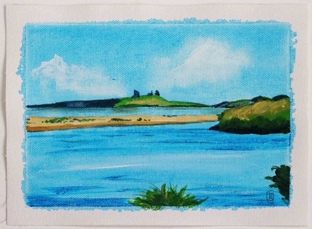 Embleton Beach and Dustanborough Castle - Rhia Janta - Cooper Fine Art