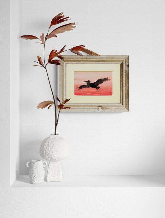 Pelican Painting, bird art nature - Rhia Janta-Cooper Fine Art