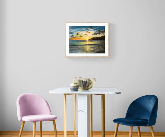 1) Original Painting Sunset in San Juan del Sur - Rhia Janta-Cooper Fine Art