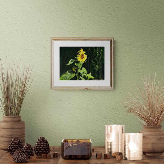 3) Sunflowers in Wind, original small painting - Rhia Janta-Cooper Fine Art