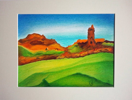 British Landscape Drawing Color Pencil - Rhia Janta-Cooper Fine Art