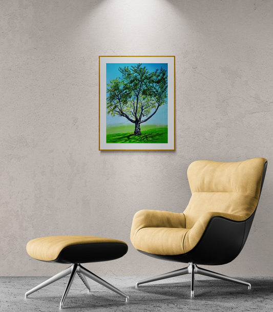 Cherry Tree Before Felling, acrylic original painting - Rhia Janta-Cooper Fine Art