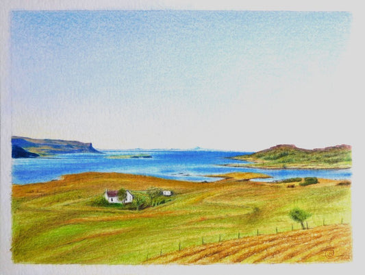 Croft at the End of the Road, original drawing - Rhia Janta-Cooper Fine Art