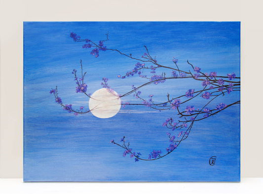 Flores de Luna, original acrylic painting - Rhia Janta-Cooper Fine Art