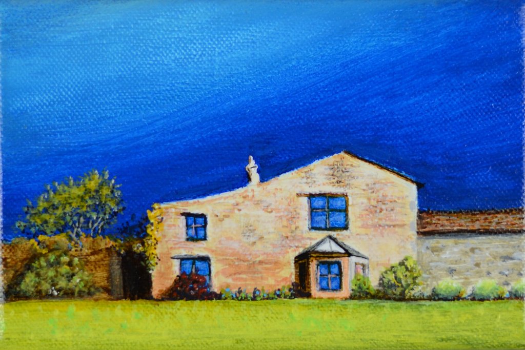My North Yorkshire Cottage, a small painting - Rhia Janta-Cooper Fine Art