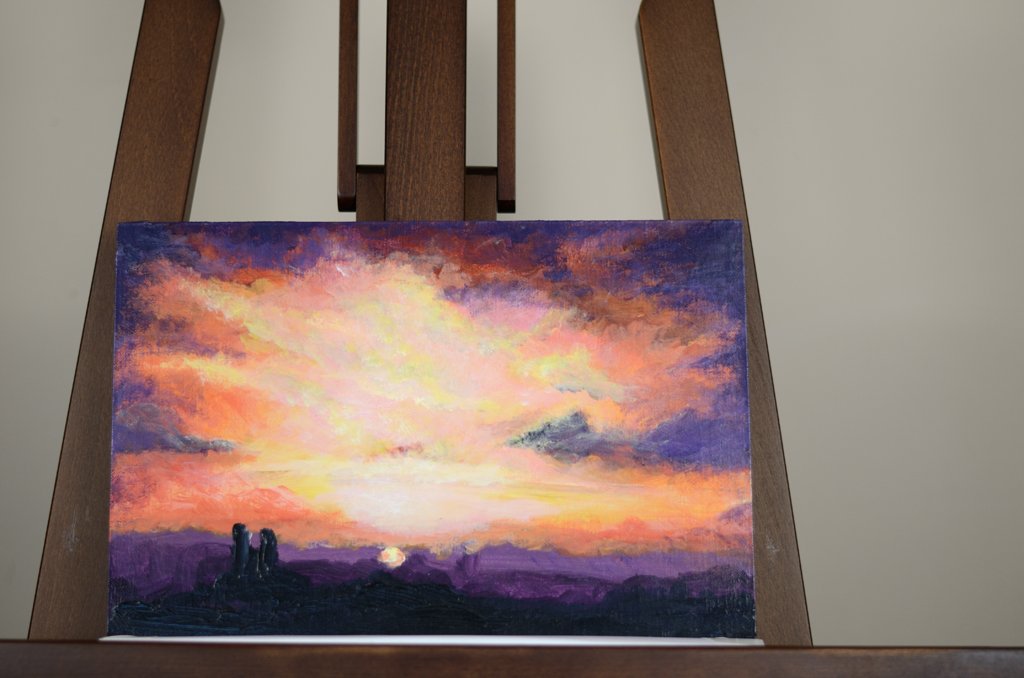 Purple Sky Sunset - Skyscape Painting - Rhia Janta-Cooper Fine Art