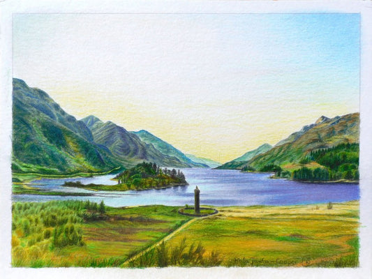 Scottish Scenery, Glenfinnan, Highlands - drawing - Rhia Janta-Cooper Fine Art
