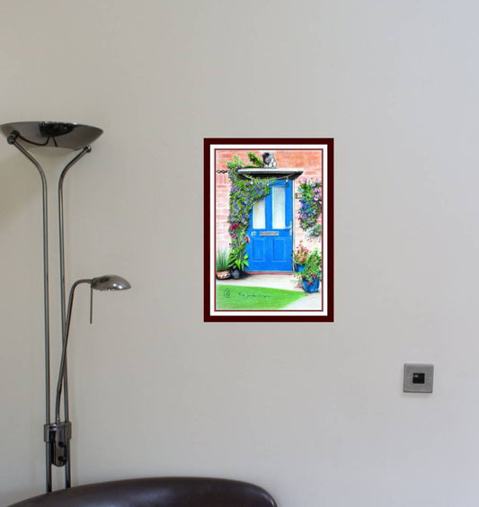 Spirit of the Outdoors, Blue Door, drawing - Rhia Janta-Cooper Fine Art