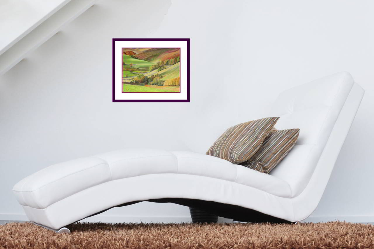 The Hills of Northumberland, original drawing - Rhia Janta-Cooper Fine Art
