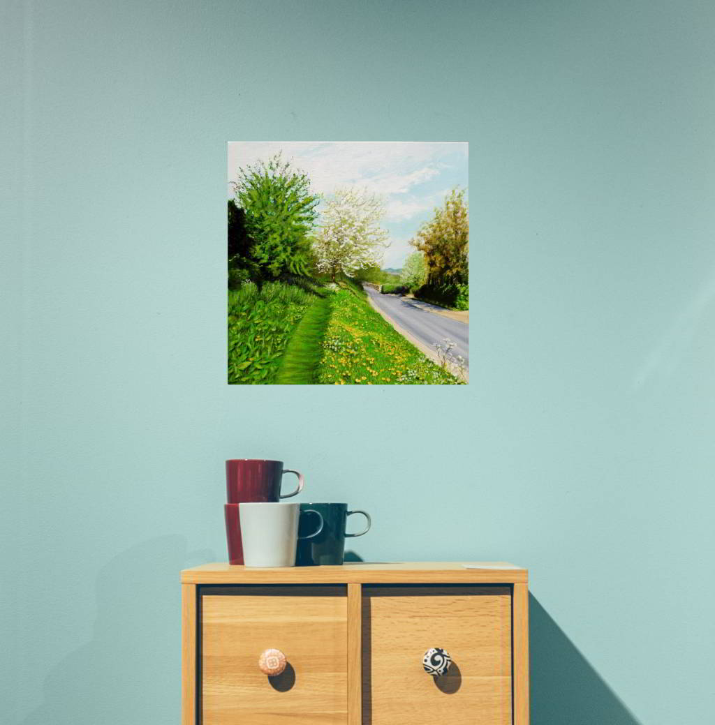 The Path Above Baghill Lane, acrylic painting - Rhia Janta-Cooper Fine Art