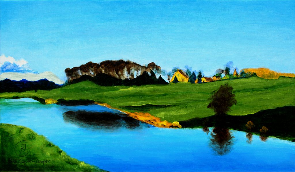 The Serene Painting of River Aire - Rhia Janta-Cooper Fine Art