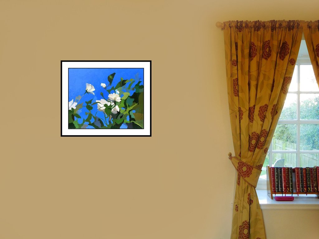 White Roses of York, acrylic painting - Rhia Janta-Cooper Fine Art
