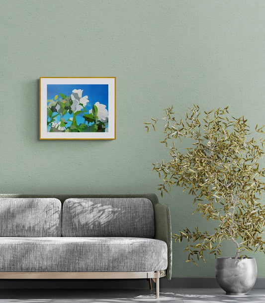 White Roses of York IV, original painting - Rhia Janta-Cooper Fine Art