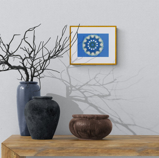 White Roses of York VI: Symmetric Kaleidoscope Painting - Rhia Janta-Cooper Fine Art