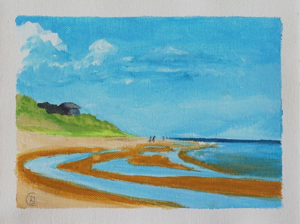 Embleton Beach 1, tiny canvas - Rhia Janta - Cooper Fine Art