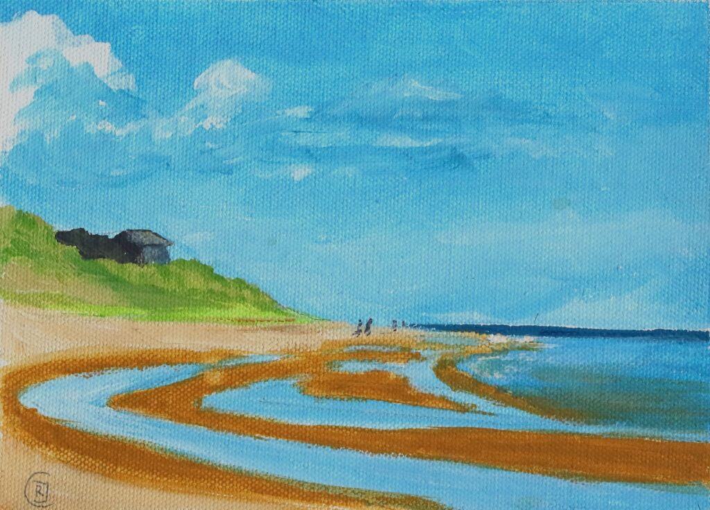 Embleton Beach 1, tiny canvas - Rhia Janta - Cooper Fine Art