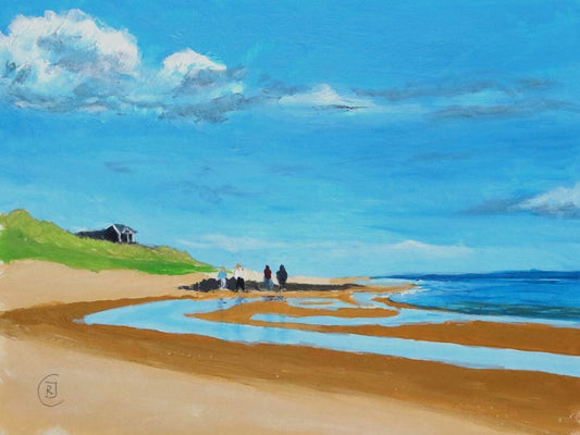 Embleton Beach 2, small original seascape - Rhia Janta - Cooper Fine Art