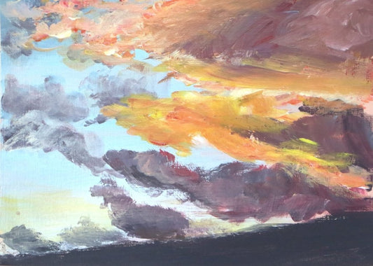 Evening Skye - original acrylic small artwork - Rhia Janta-Cooper Fine Art