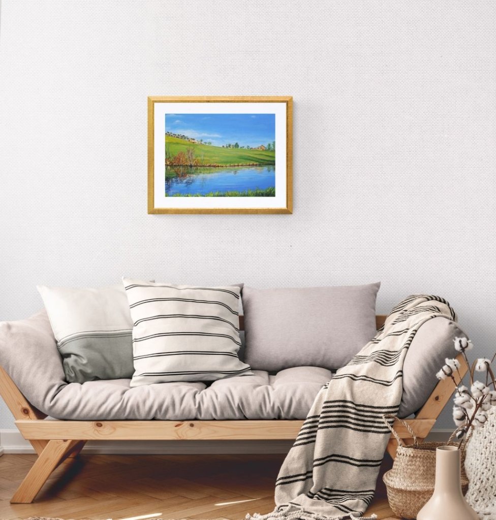 River Aire, West Yorkshire, original acrylic painting - Rhia Janta - Cooper Fine Art