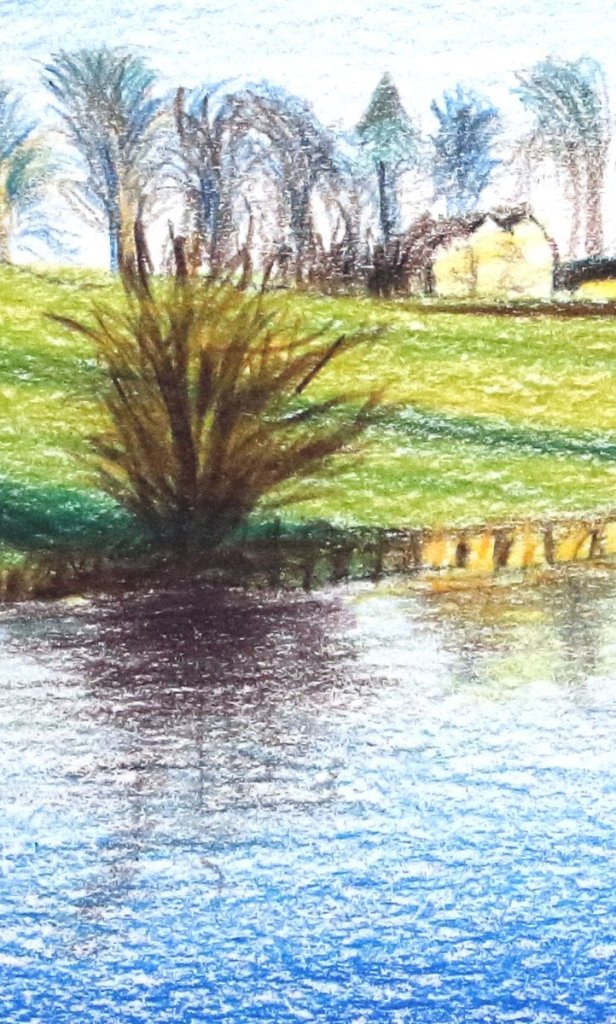 Sketch of River Aire in North Yorkshire - Rhia Janta - Cooper Fine Art