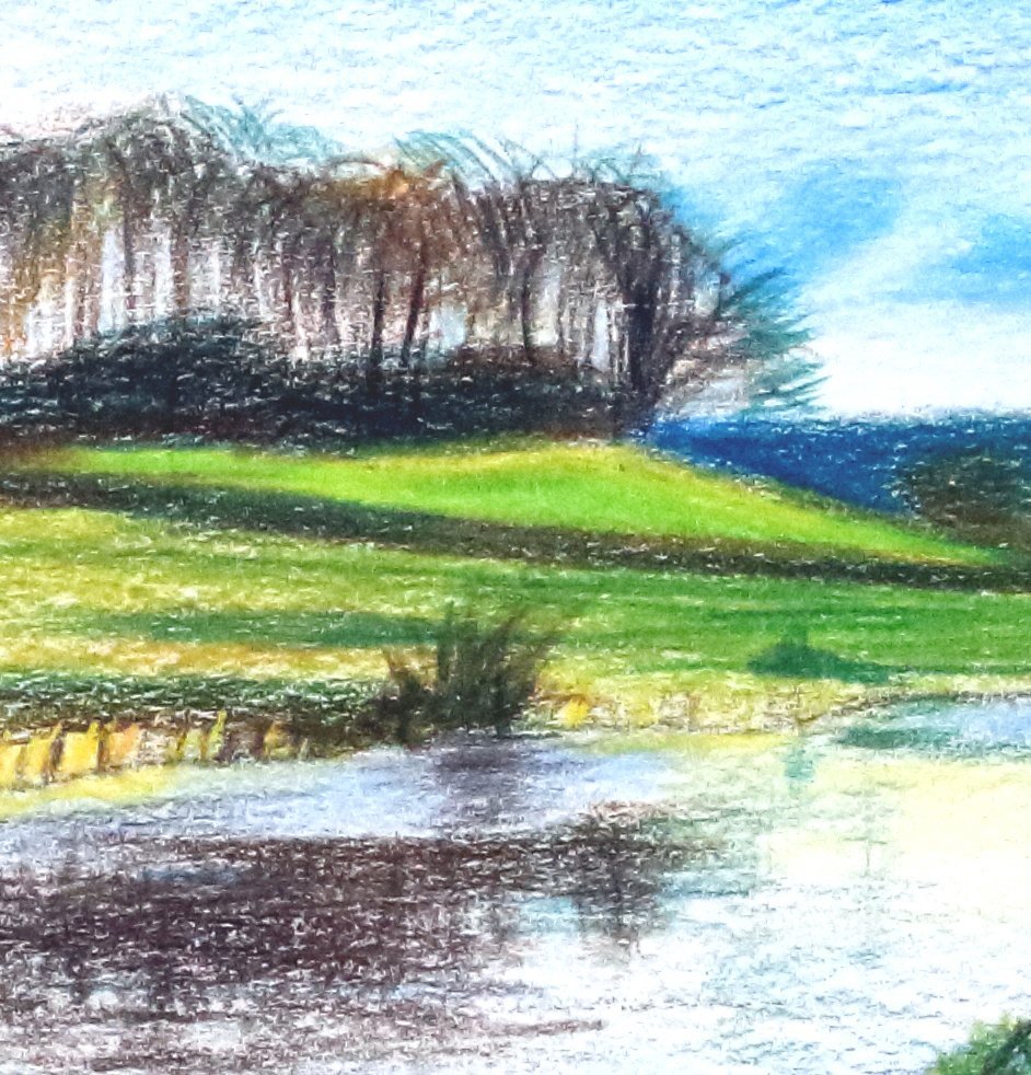 Sketch of River Aire in North Yorkshire - Rhia Janta - Cooper Fine Art