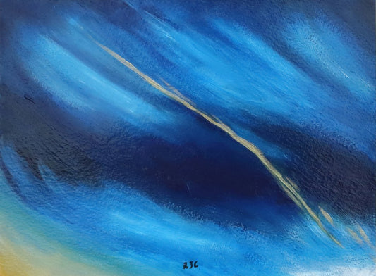 Blue Power - original abstraction - Rhia Janta-Cooper Fine Art