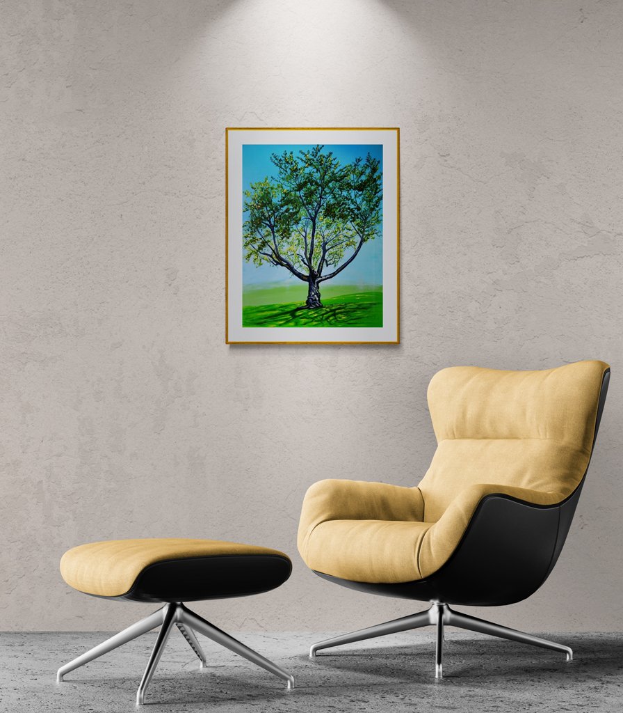 Cherry Tree Before Felling, acrylic original painting - Rhia Janta-Cooper Fine Art