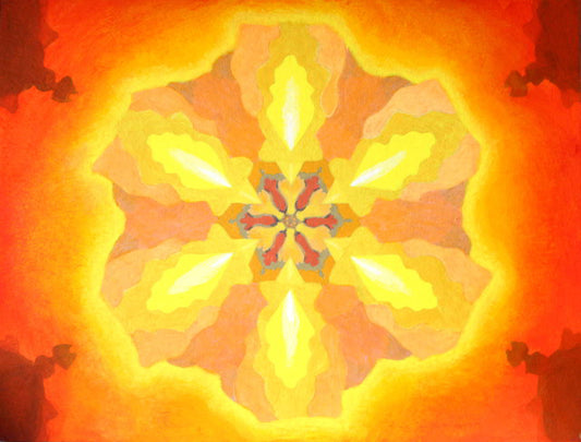 Pure Sunshine in Radial Symmetry, original painting - Rhia Janta-Cooper Fine Art