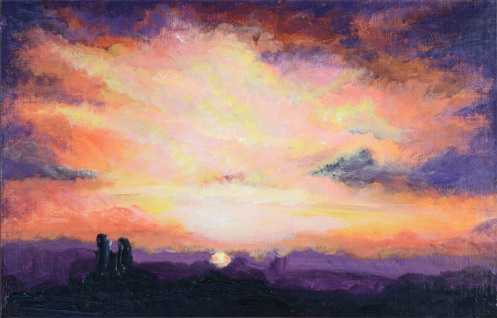 Purple Sky Sunset - Skyscape Painting - Rhia Janta-Cooper Fine Art
