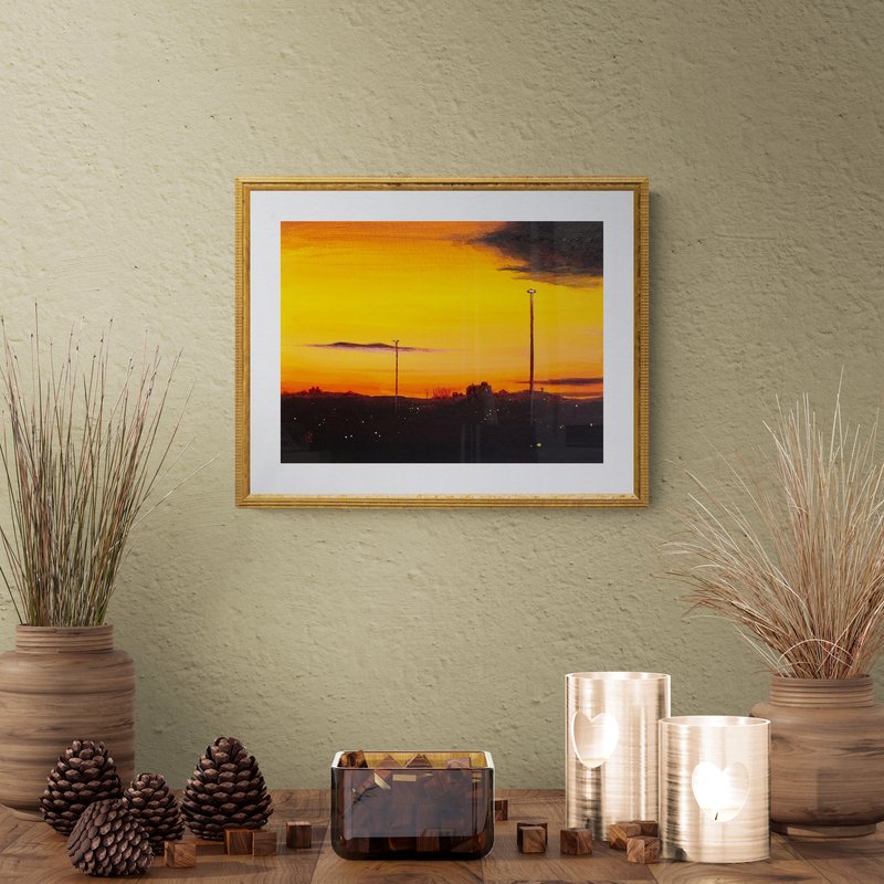 Stillness, scenery painting sunset - Rhia Janta-Cooper Fine Art